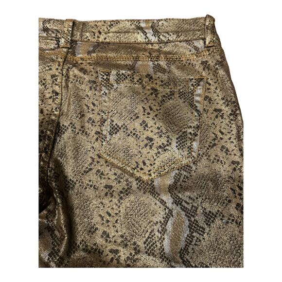 Snake print gold & brown low rise skinny ankle pants from NY & CO size 10 - Picture 9 of 13